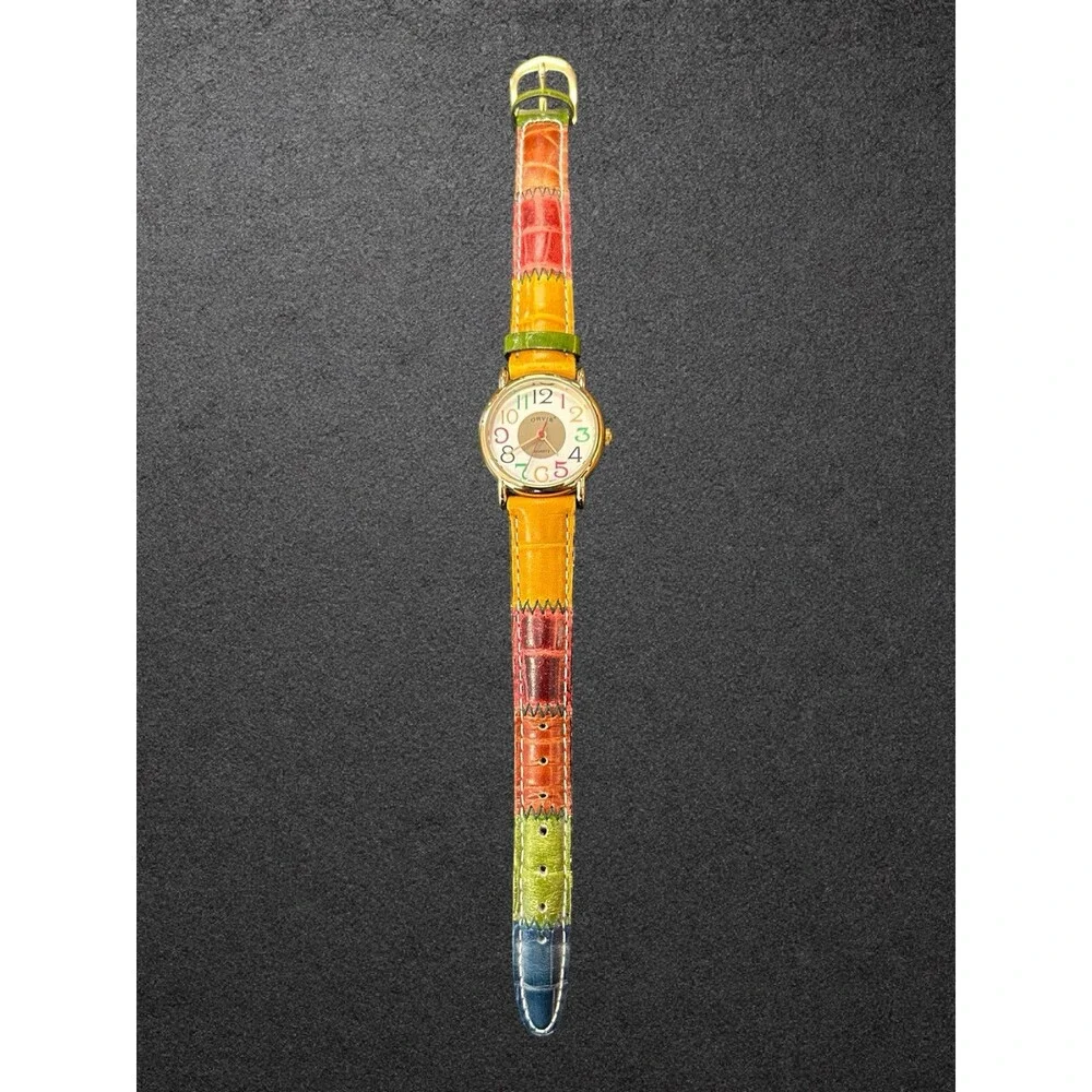 ORVIS Genuine Leather Multicolored Quartz Women's Watch New Battery